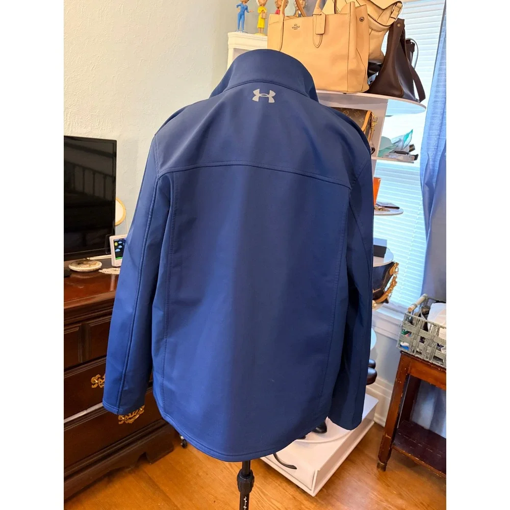 Under Armour Storm ColdGear Infrared Blue Soft Shell Jacket LG Zip Coat Unisex